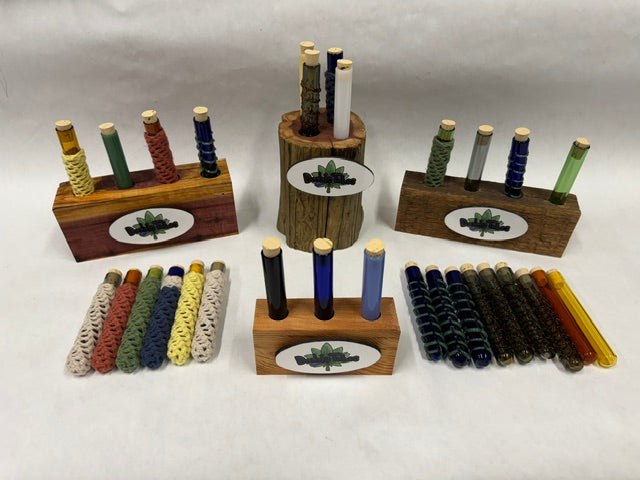 30 Doobie Tubes and 3 Wood Displays